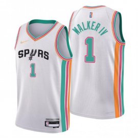 San Antonio San Antonio Spurs #1 Lonnie Walker IV Mens Nike White 2021/22 Swingman NBA Jersey – City Edition Mens
