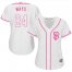 San Francisco Giants #24 Willie Mays White/Pink Fashion Womens Stitched MLB Jersey