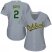 Oakland Athletics #2 Khris Davis Grey Road Womens Stitched MLB Jersey