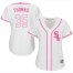 Chicago White Sox #35 Frank Thomas White/Pink Fashion Womens Stitched MLB Jersey