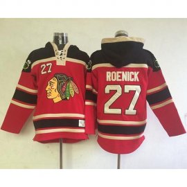 Chicago Blackhawks #27 Jeremy Roenick Red Sawyer Hooded Sweatshirt Stitched NHL Jersey