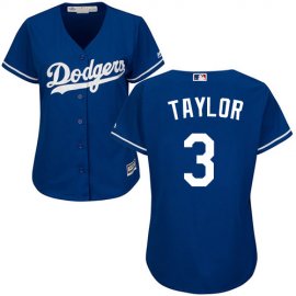 Los Angeles Dodgers #3 Chris Taylor Blue Alternate Womens Stitched MLB Jersey
