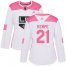 Adidas Los Angeles Kings #21 Mario Kempe White/Pink Authentic Fashion Womens Stitched NHL Jersey