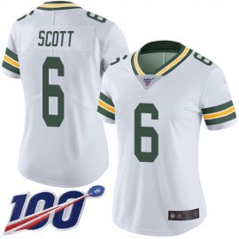 Nike Green Bay Packers #6 JK Scott White Womens Stitched NFL 100th Season Vapor Limited Jersey