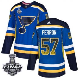 Adidas St. Louis Blues #57 David Perron Blue Home Authentic Drift Fashion 2019 Stanley Cup Final Stitched NHL Jersey