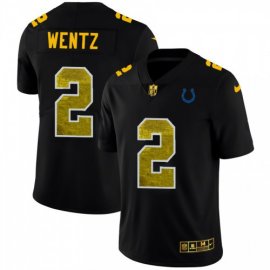 Indianapolis Colts #2 Carson Wentz Mens Black Nike Golden Sequin Vapor Limited NFL Jersey