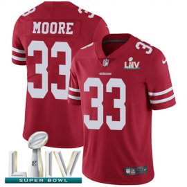 Nike San Francisco 49ers #33 Tarvarius Moore Red Super Bowl LIV 2020 Team Color Mens Stitched NFL Vapor Untouchable Limited Jersey