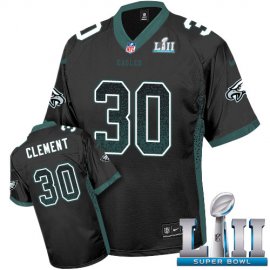 Nike Philadelphia Eagles #30 Corey Clement Black Alternate Super Bowl LII Mens Stitched NFL Elite Drift Fashion Jersey