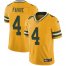 Nike Green Bay Packers #4 Brett Favre Yellow Youth Stitched NFL Limited Rush Jersey