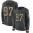 Nike New York Giants #97 Dexter Lawrence Anthracite Salute to Service Womens Stitched NFL Limited Therma Long Sleeve Jersey
