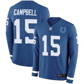 Nike Indianapolis Colts #15 Parris Campbell Royal Blue Team Color Mens Stitched NFL Limited Therma Long Sleeve Jersey