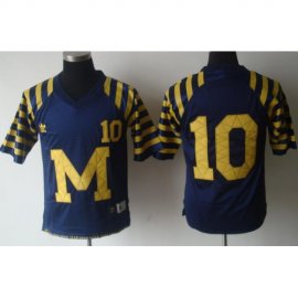 Kids Michigan Wolverines 10 Throwback Navy Blue NCAA Jerseys