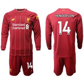 Liverpool #14 Henderson Home Long Sleeves Soccer Club Jersey