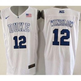 Duke Blue Devils #12 Justise Winslow White Basketball Elite Stitched NCAA Jersey