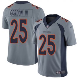 Nike Denver Broncos #25 Melvin Gordon III Gray Mens Stitched NFL Limited Inverted Legend Jersey