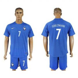 France #7 Griezmann Home Soccer Country Jersey