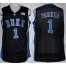 Duke Blue Devils 1 Jabari Parker Black NCAA Authentic Basketball Performance Jersey