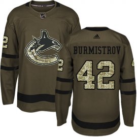Adidas Vancouver Canucks #42 Alex Burmistrov Green Salute to Service Stitched NHL Jersey