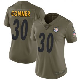 Nike Pittsburgh Steelers #30 James Conner Olive Womens Stitched NFL Limited 2017 Salute to Service Jersey