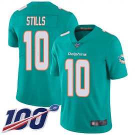 Nike Miami Dolphins #10 Kenny Stills Aqua Green Team Color Mens Stitched NFL 100th Season Vapor Limited Jersey