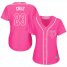 Minnesota Twins #23 Nelson Cruz Pink Fashion Womens Stitched MLB Jersey