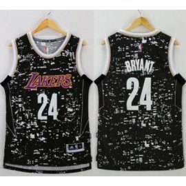 Lakers #24 Kobe Bryant Black City Light Stitched NBA Jersey