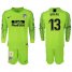 Atletico Madrid #13 Oblak Shiny Green Goalkeeper Long Sleeves Soccer Club Jersey