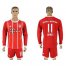 Bayern Munchen #11 James Home Long Sleeves Soccer Club Jersey