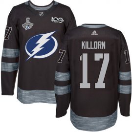Adidas Tampa Bay Lightning #17 Alex Killorn Black 1917-2017 100th Anniversary 2020 Stanley Cup Champions Stitched NHL Jersey