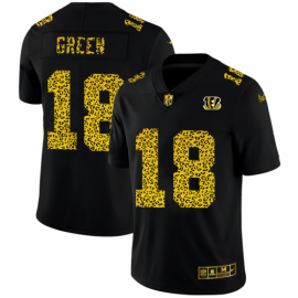Cincinnati Cincinnati Bengals #18 A.J. Green Mens Nike Leopard Print Fashion Vapor Limited NFL Jersey Black
