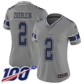 Nike Dallas Cowboys #2 Greg Zuerlein Gray Womens Stitched NFL Limited Inverted Legend 100th Season Jersey
