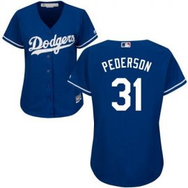 Los Angeles Dodgers #31 Joc Pederson Blue Alternate Womens Stitched MLB Jersey