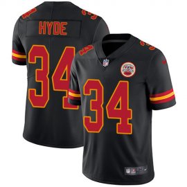 Nike Kansas City Chiefs #34 Carlos Hyde Black Mens Stitched NFL Limited Rush Jersey