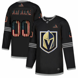 Vegas Golden Knights Custom Adidas Mens Black USA Flag Limited NHL Jersey