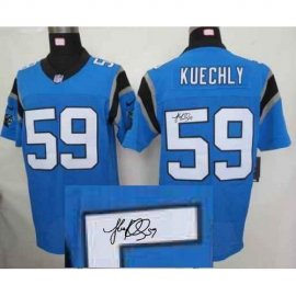 Nike Carolina Panthers #59 Luke Kuechly Blue Alternate Mens Stitched NFL Elite Autographed Jersey