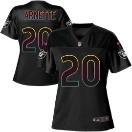 Nike Las Vegas Raiders #20 Damon Arnette Black Womens NFL Fashion Game Jersey