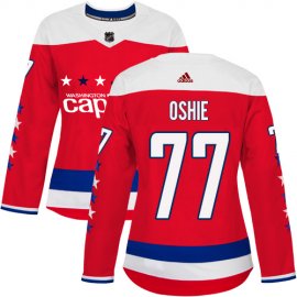Adidas Washington Capitals #77 T.J. Oshie Red Alternate Authentic Womens Stitched NHL Jersey