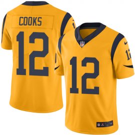 Nike Los Angeles Rams #12 Brandin Cooks Gold Mens Stitched NFL Limited Rush Jersey