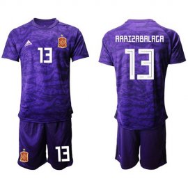 Spain #13 Arrizabalaga Purple Goalkeeper Soccer Country Jersey