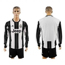 Juventus Blank Home Long Sleeves Soccer Club Jersey
