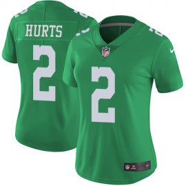 Nike Philadelphia Eagles #2 Jalen Hurts Green Womens Stitched NFL Limited Rush Jersey