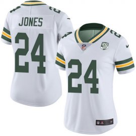 Nike Green Bay Packers #24 Josh Jones White Womens 100th Season Stitched NFL Vapor Untouchable Limited Jersey