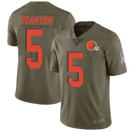 Nike Cleveland Browns #5 Drew Stanton Olive Mens Stitched NFL Limited 2017 Salute To Service Jersey