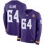 Nike Minnesota Vikings #64 Josh Kline Purple Team Color Mens Stitched NFL Limited Therma Long Sleeve Jersey