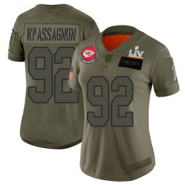 Nike Kansas City Chiefs #92 Tanoh Kpassagnon Camo Womens Super Bowl LV Bound Stitched NFL Limited 2019 Salute To Service Jersey