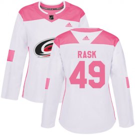 Adidas Carolina Hurricanes #49 Victor Rask White/Pink Authentic Fashion Womens Stitched NHL Jersey