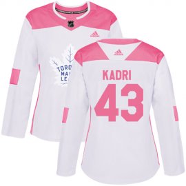 Adidas Toronto Maple Leafs #43 Nazem Kadri White/Pink Authentic Fashion Womens Stitched NHL Jersey
