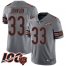 Nike Chicago Bears #33 Jaylon Johnson Silver Mens Stitched NFL Limited Inverted Legend 100th Season Jersey