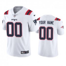New England Patriots Custom Mens Nike White 2020 Vapor Limited Jersey