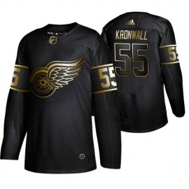 Adidas Detroit Red Wings #55 Niklas Kronwall Mens 2019 Black Golden Edition Authentic Stitched NHL Jersey